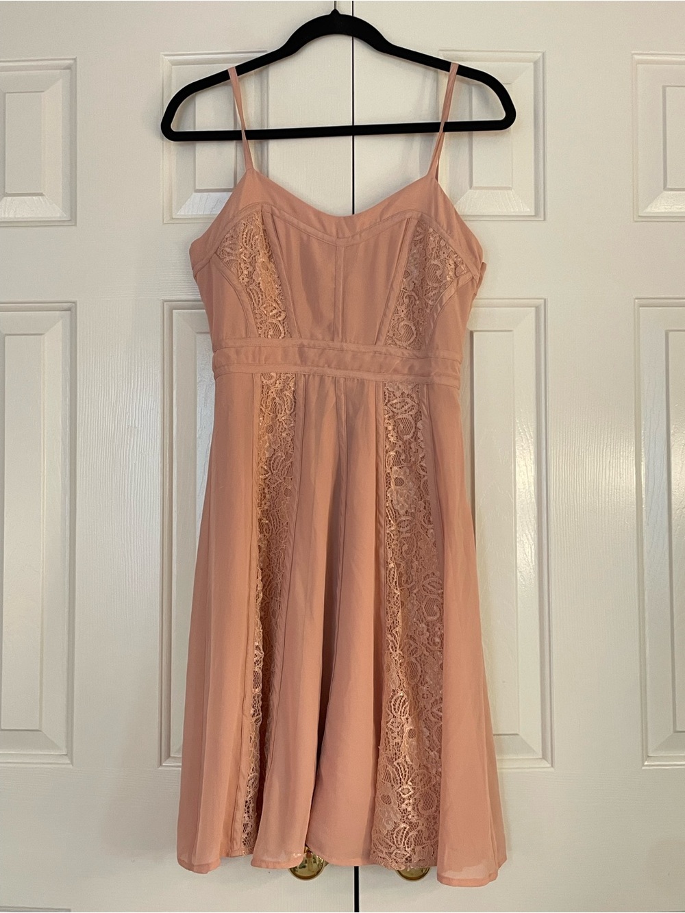 Forever 21 Blush Pink Lace Spaghetti Strap Dress